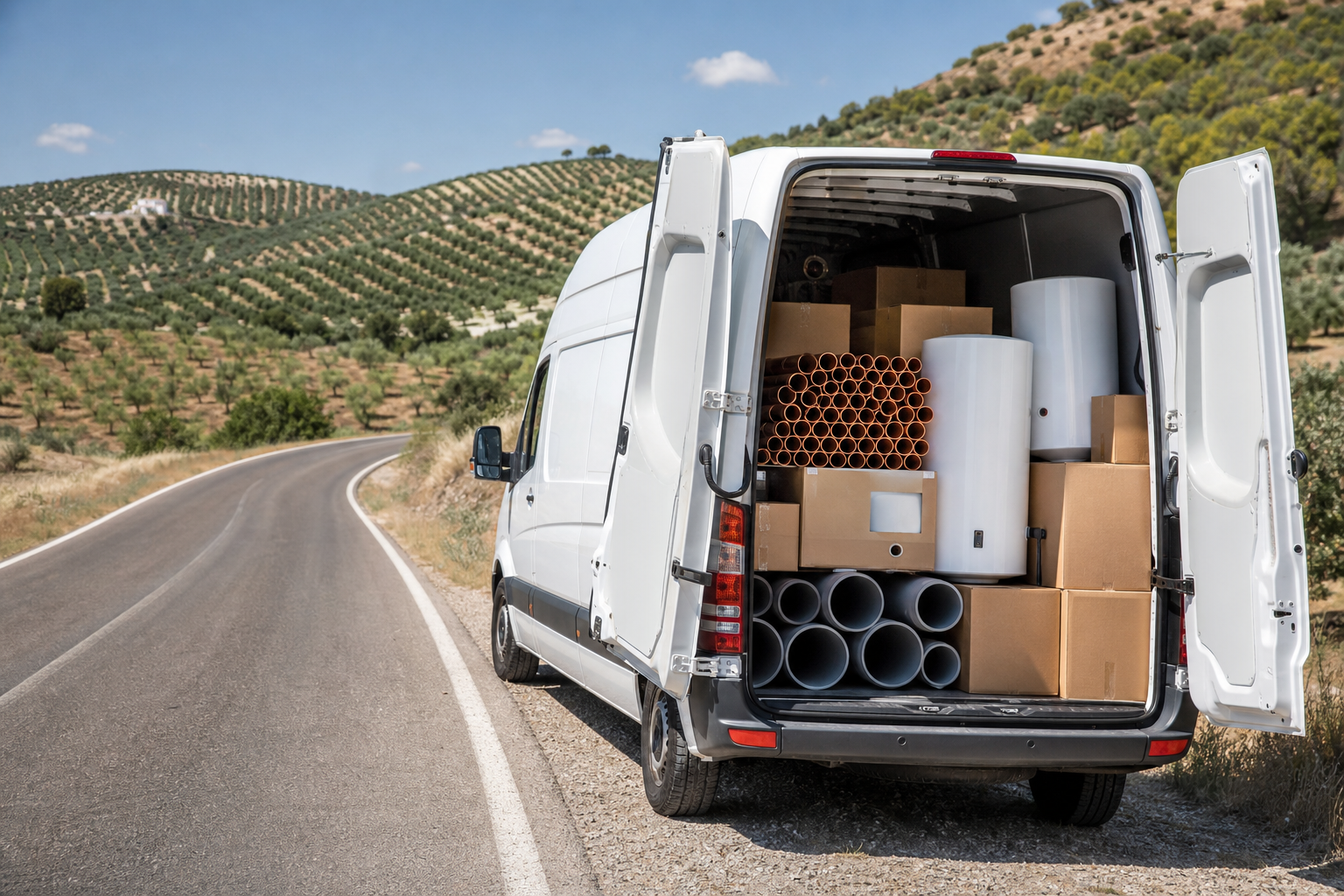 Regional wholesale delivery route through Andalusia